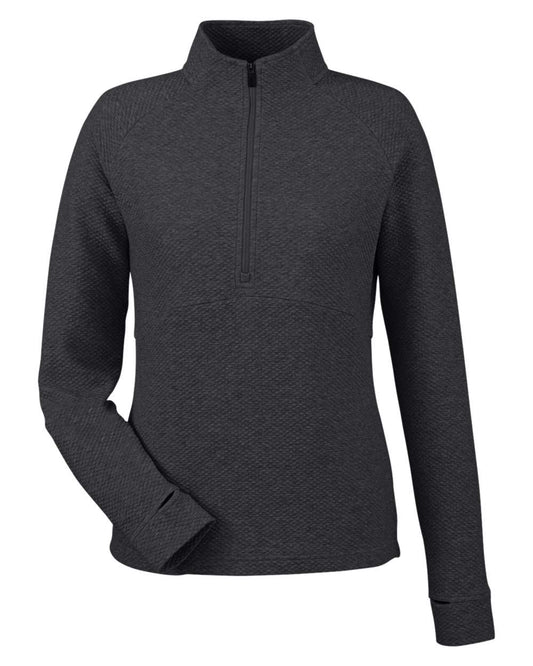 Women's Spirit Textured Quarter-Zip Pullover - Front - B208D3502 - Black Heather 