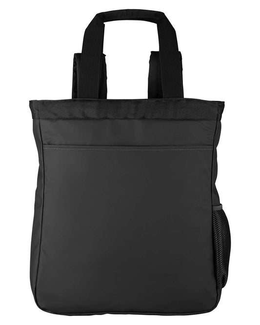 Unisex Reflective Convertible Laptop Backpack Tote Bag - Front - B215D3500 - Black