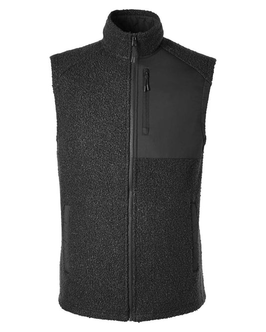 Men's Aura Sweater Fleece Vest - Front - B201D3503 - Black/ Black