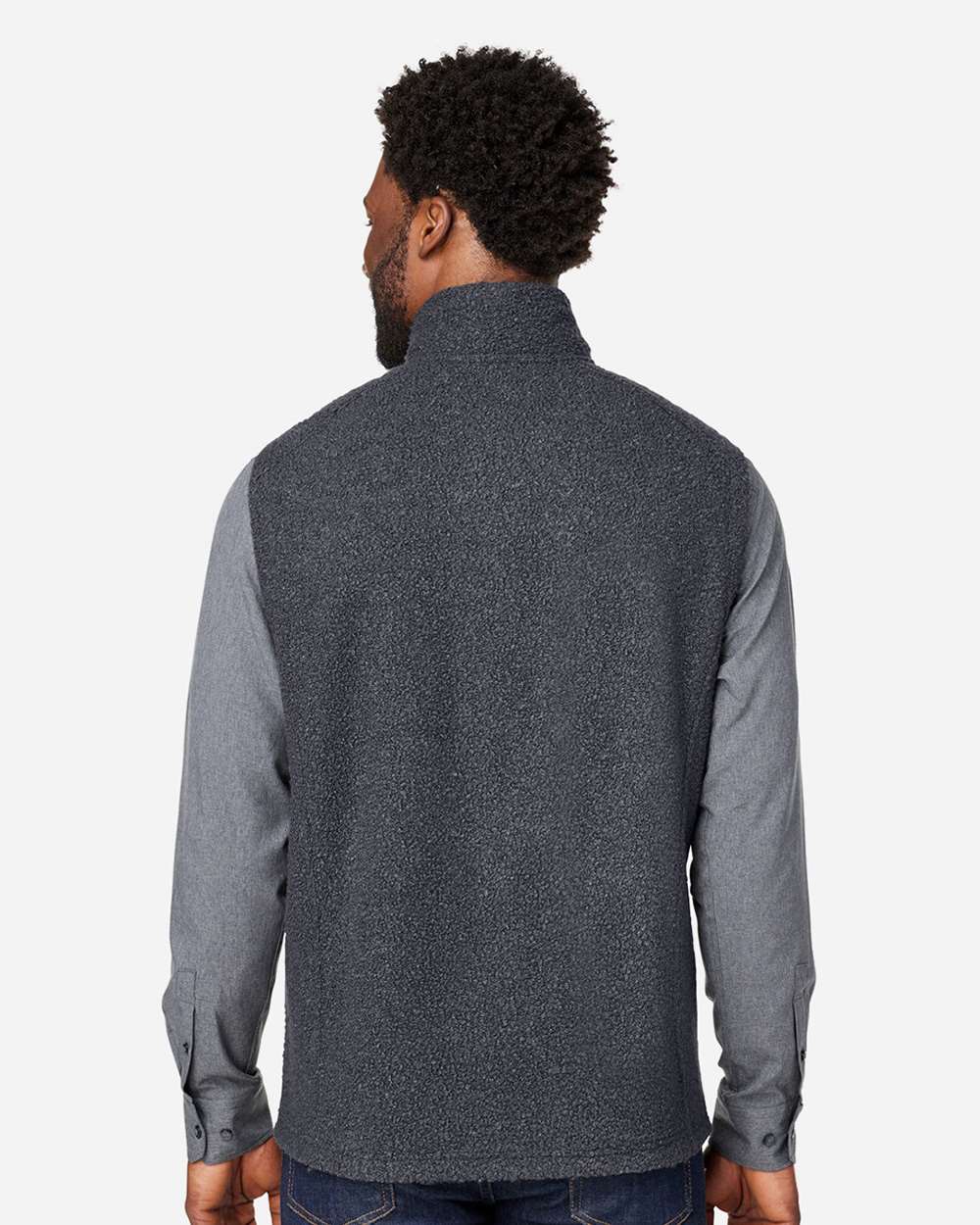 Men's Aura Sweater Fleece Vest - OnModelBack - B201D3593 - Carbon/ Carbon