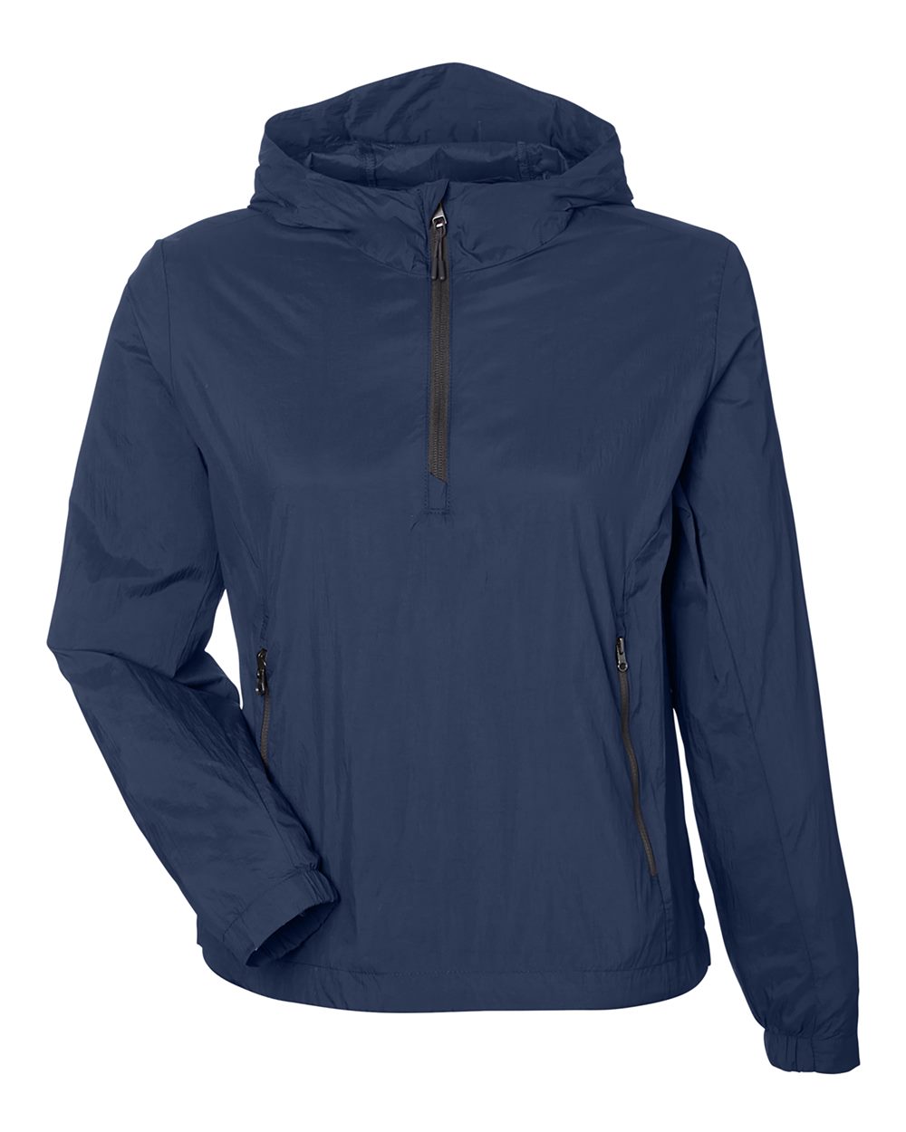 Women's Aura Lightweight Packable Anorak - Front - B214D3652 - Classic Navy/ Carbon