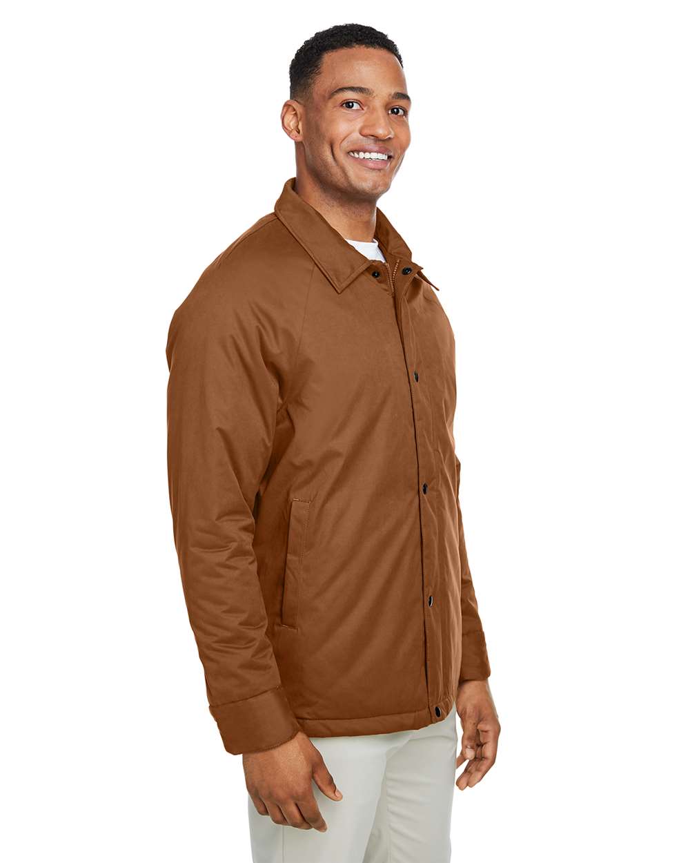 Unisex Apex Coach Jacket - OnModelSide - B204D3592 - Teak