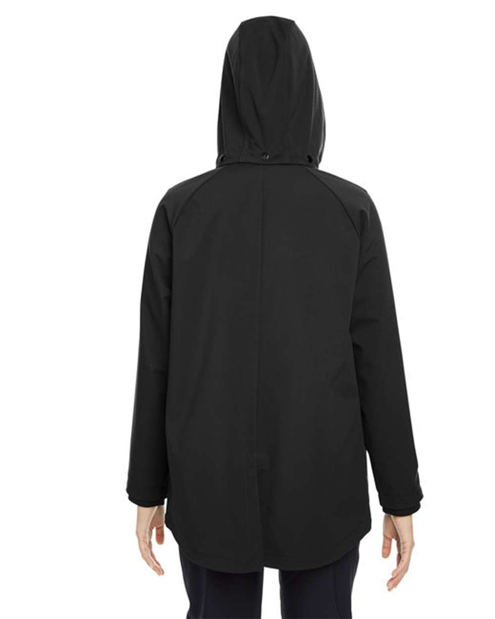 Women's City Hybrid Soft Shell Hooded Jacket - OnModelBack - B203D3502 - Black
