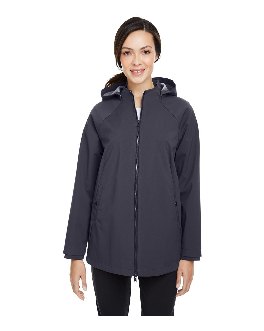 Women's City Hybrid Soft Shell Hooded Jacket - OnModelFront - B203D3592 - Carbon