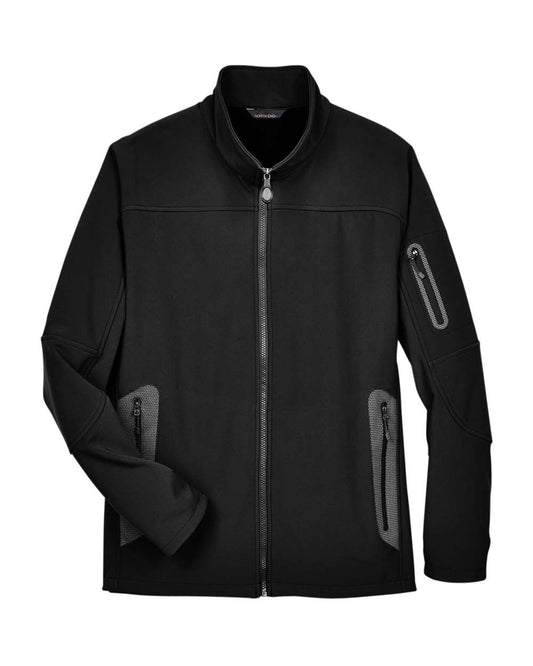 Men's Three Layer Fleece Bonded Shell Technical Jacket - Front - B135D3503 - Black