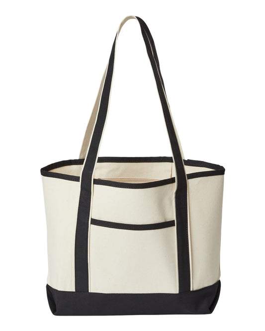 Promotional Heavyweight Medium Beach Tote - Front - B10266500 - Natural/ Black