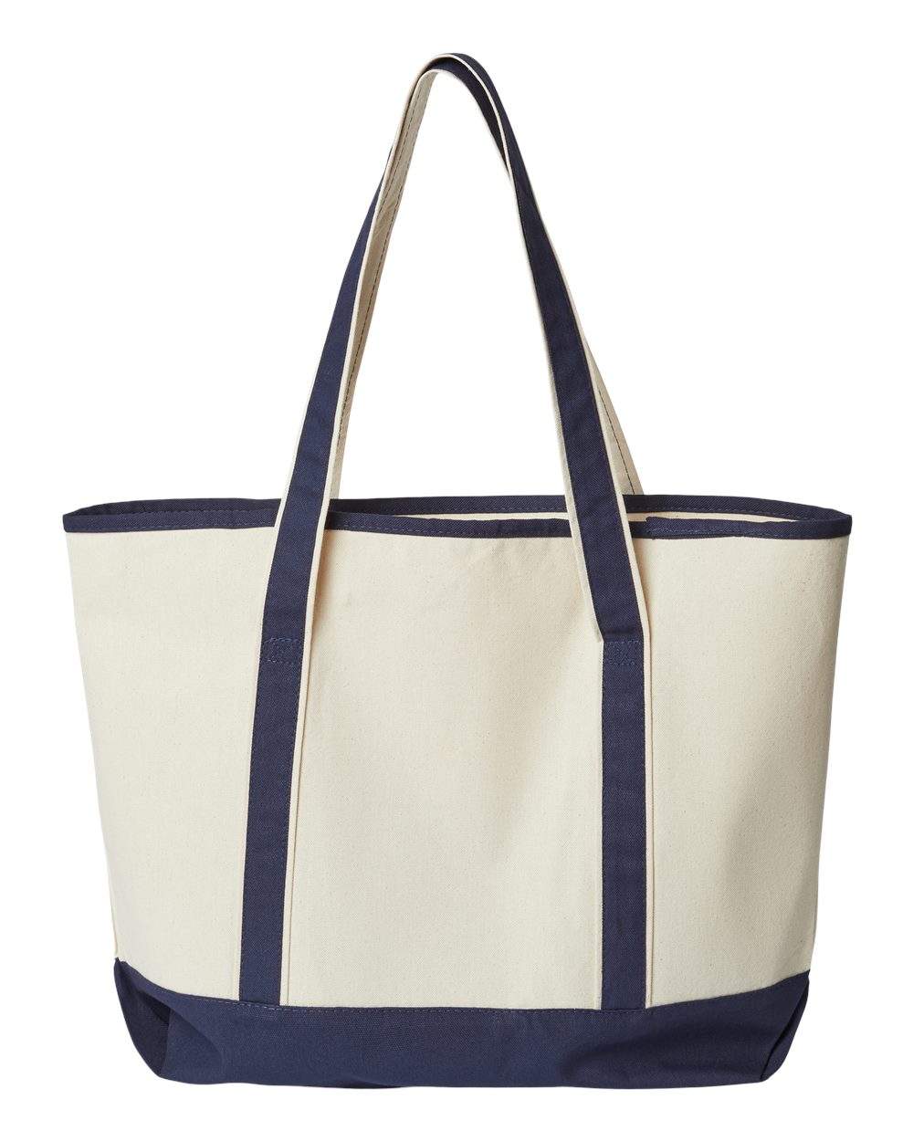 Promotional Heavyweight Large Beach Tote - Back - B10366650 - Natural/ Navy