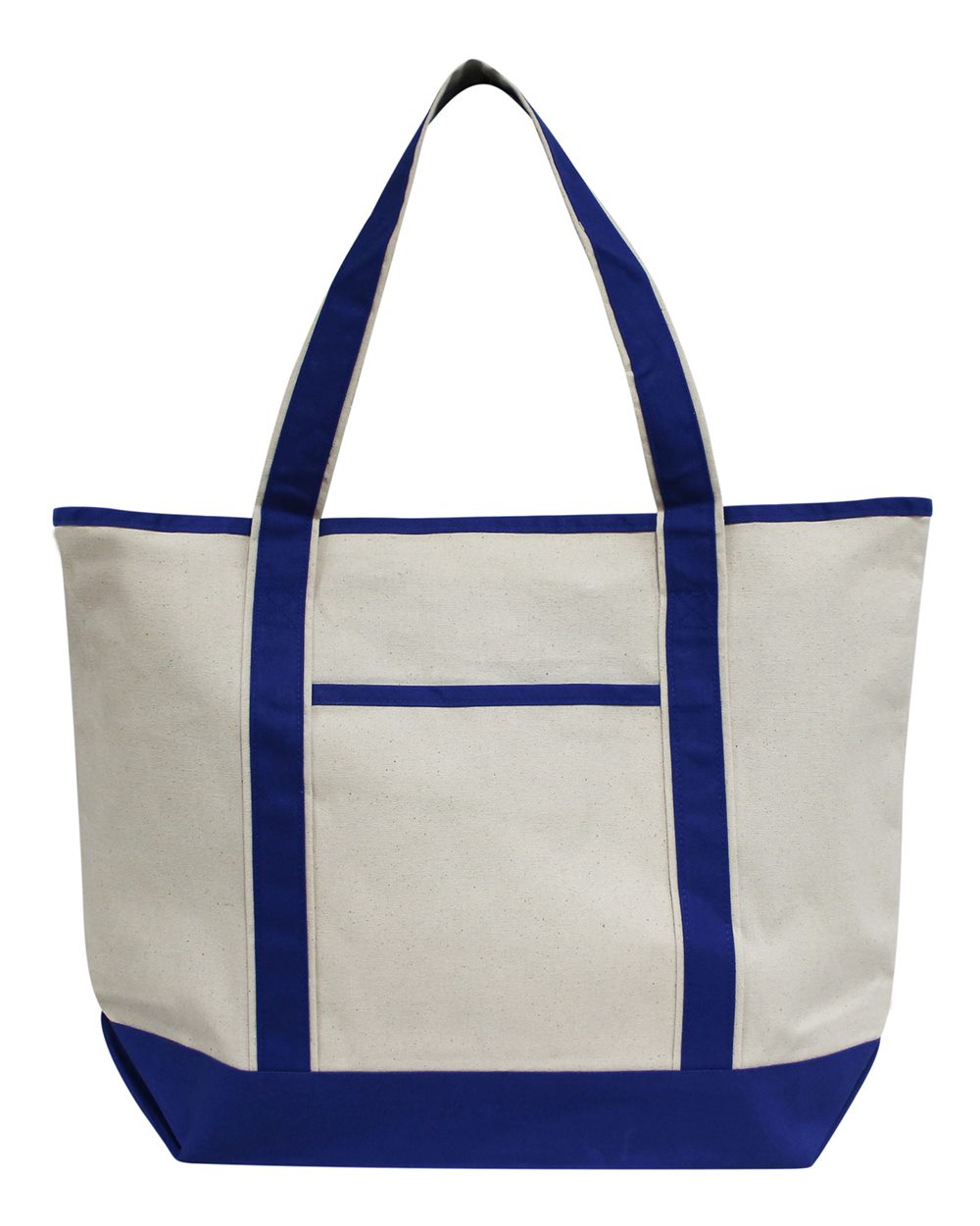 Promotional Heavyweight Large Beach Tote - Front - B10366750 - Natural/ Royal