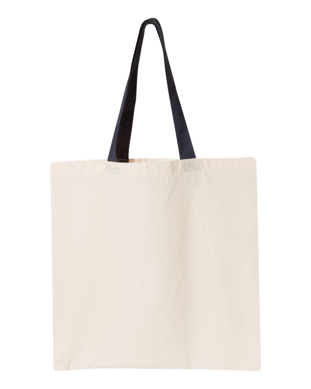 Contrast-Color Handle Tote - Back - B10566650 - Natural/ Navy