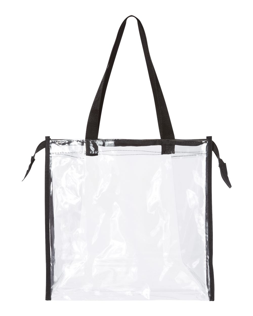 OAD Clear Zippered Tote with Full Gusset - Back - B01066500 - Black