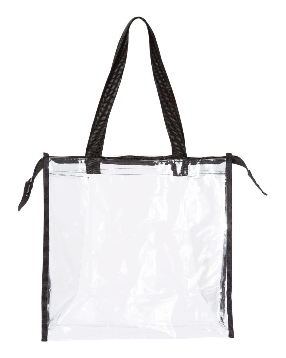 OAD Clear Zippered Tote with Full Gusset - Front - B01066500 - Black