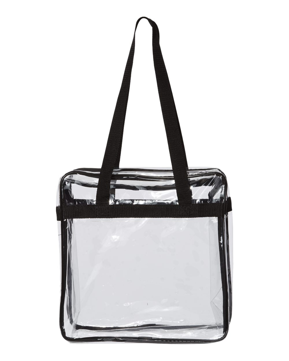 OAD Clear Tote with Zippered Top - Back - B01166500 - Black