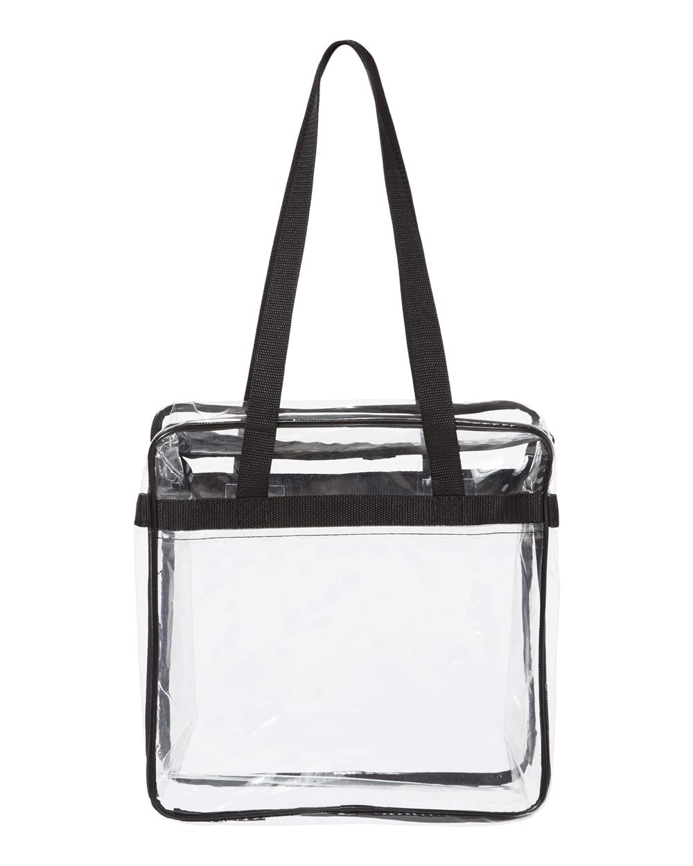 OAD Clear Tote with Zippered Top - Front - B01166500 - Black