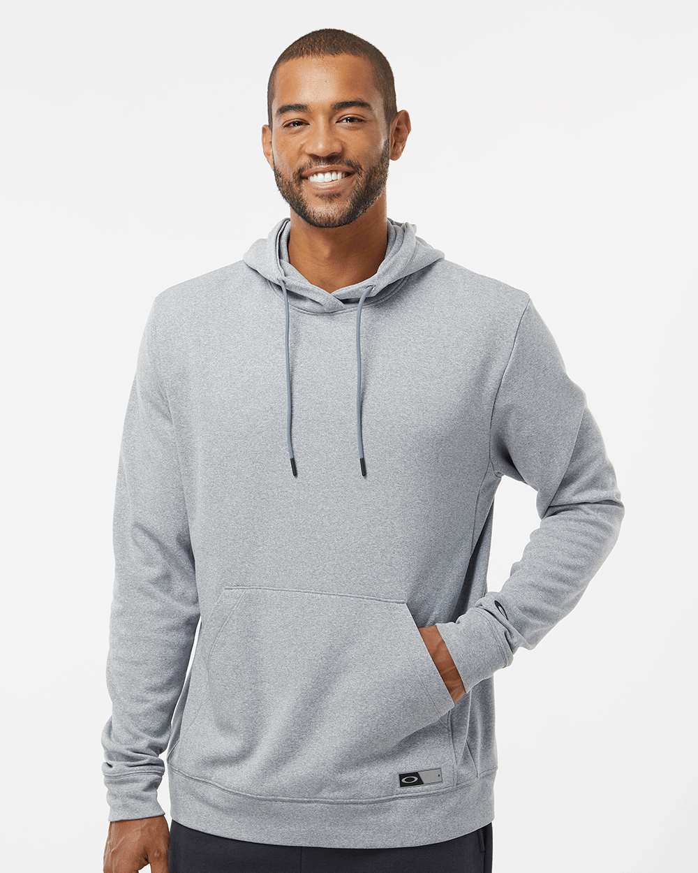 Men's Team Issue Hydrolix Hooded Sweatshirt - OnModelFront - B08887583 - New Granite Heather