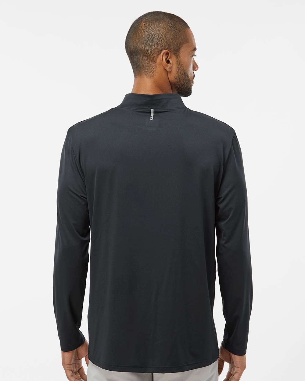 Men's Team Issue Podium Quarter-Zip Pullover - OnModelBack - B09287503 - Blackout