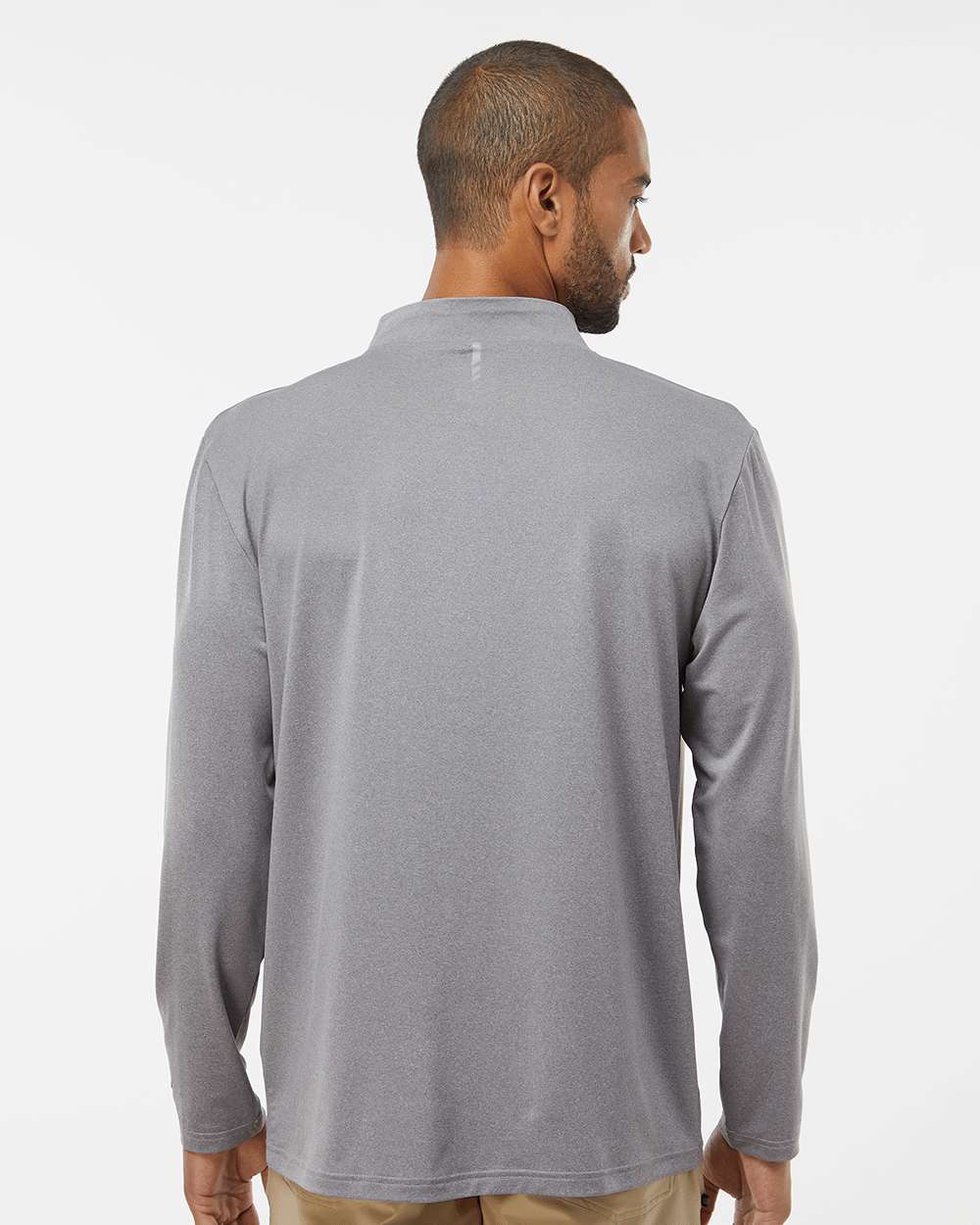 Men's Team Issue Podium Quarter-Zip Pullover - OnModelBack - B09287583 - New Granite Heather