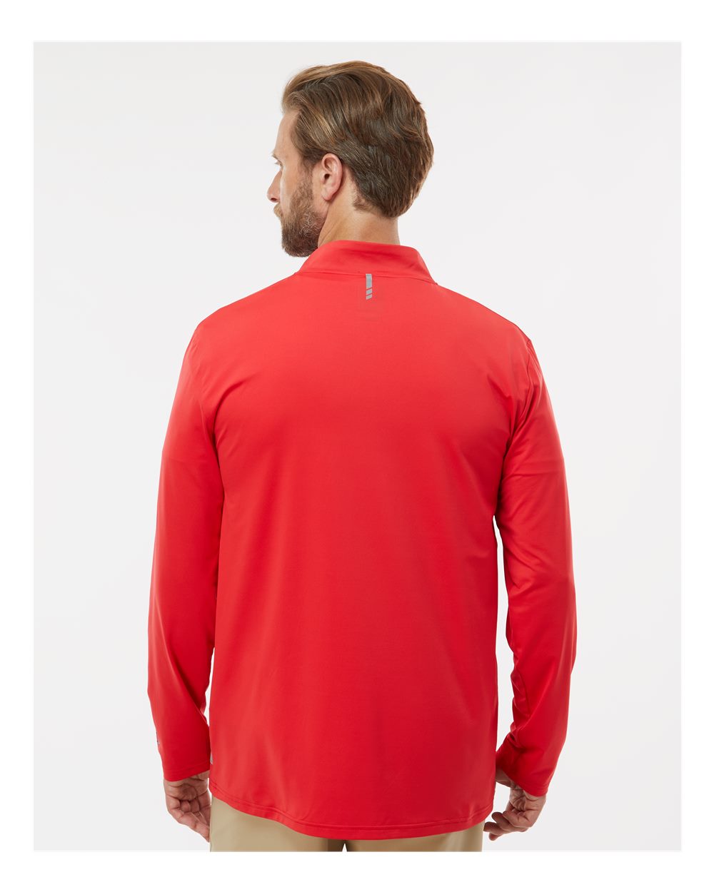Men's Team Issue Podium Quarter-Zip Pullover - OnModelBack - B09287703 - Team Red