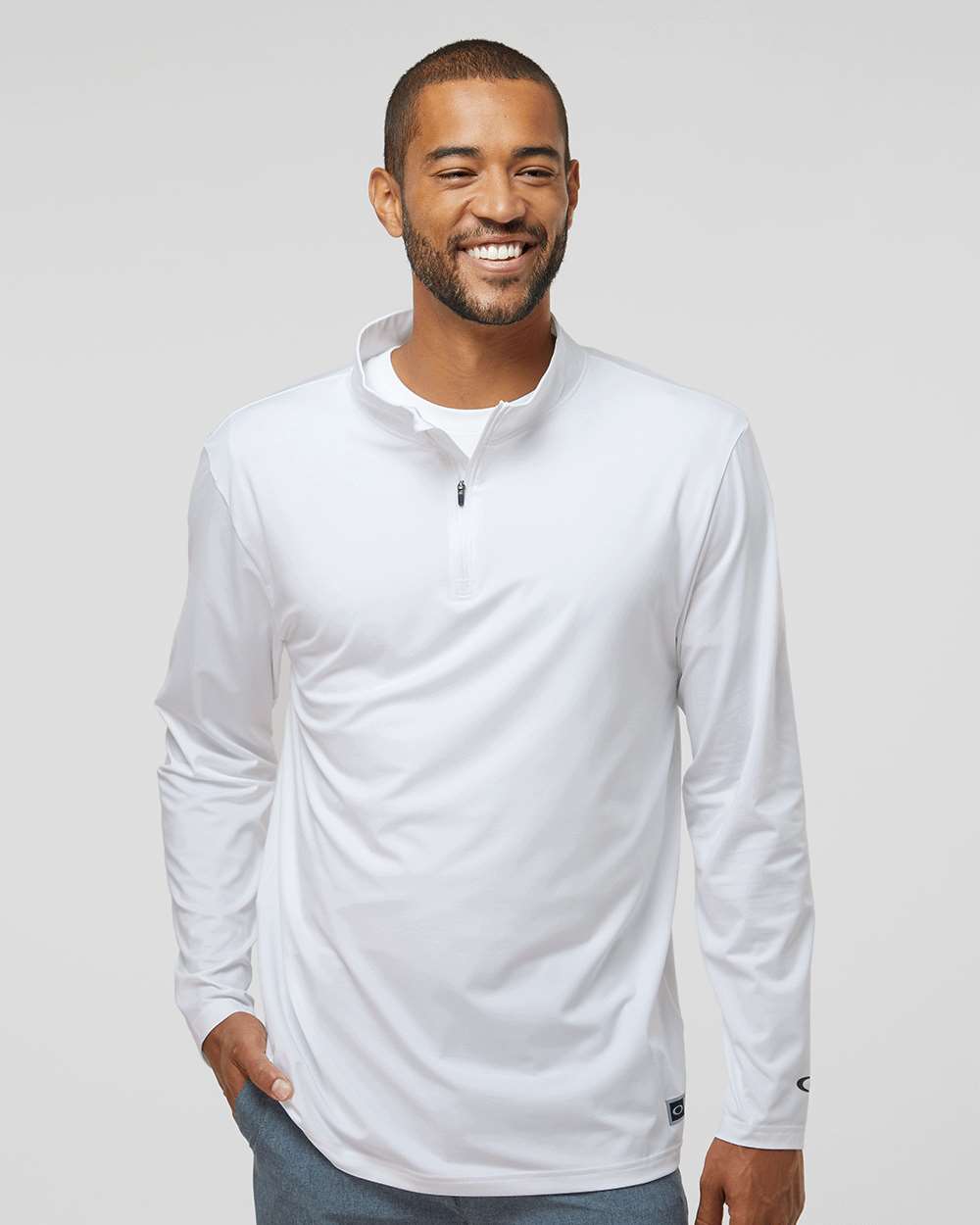Men's Team Issue Podium Quarter-Zip Pullover - OnModelFront - B09287003 - White