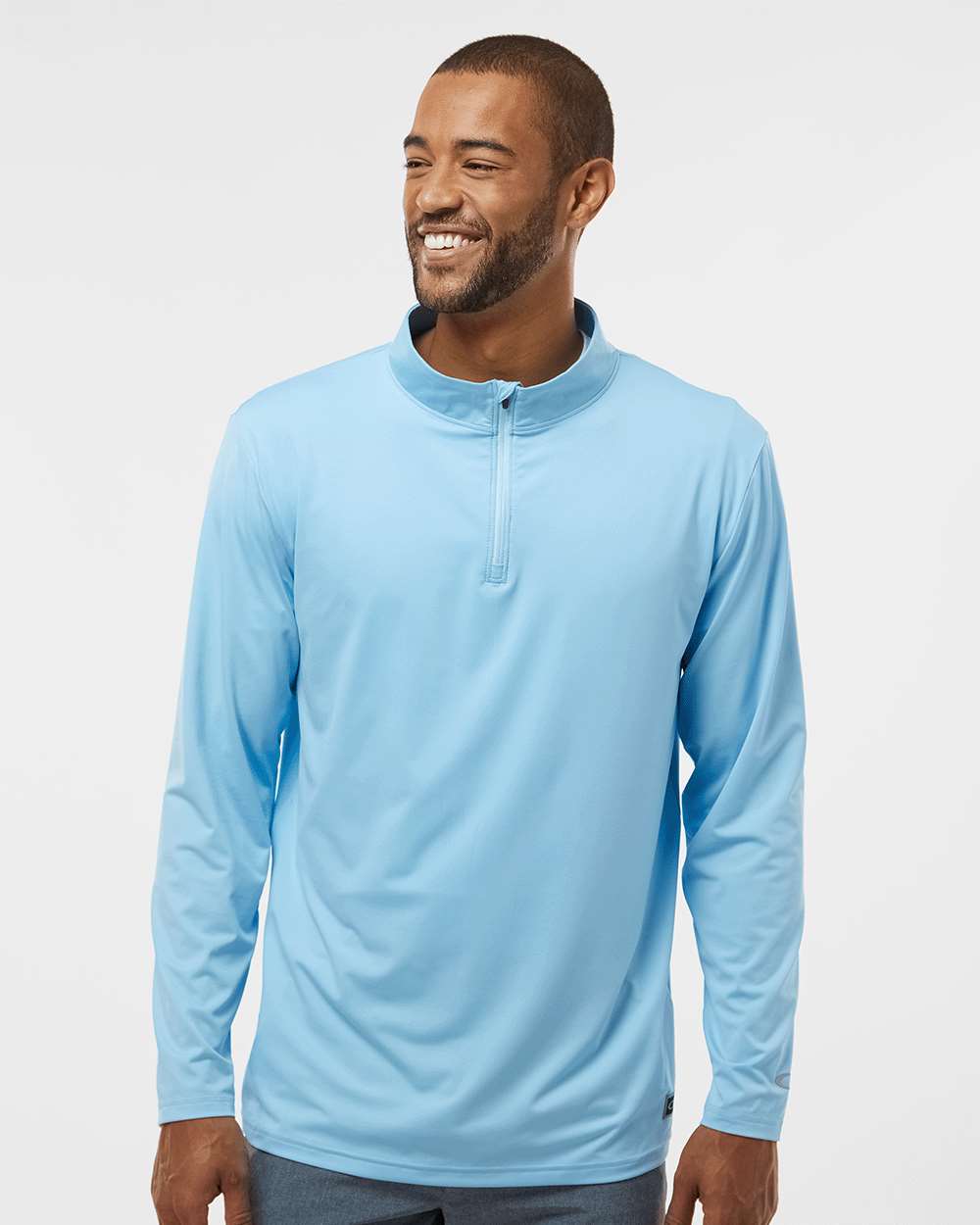 Men's Team Issue Podium Quarter-Zip Pullover - OnModelFront - B09287263 - Carolina Blue