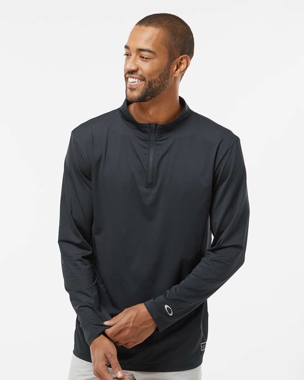 Men's Team Issue Podium Quarter-Zip Pullover - OnModelFront - B09287503 - Blackout