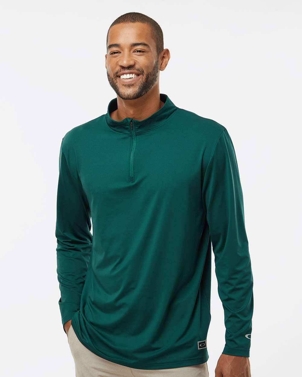Men's Team Issue Podium Quarter-Zip Pullover - OnModelFront - B09287543 - Team Fir