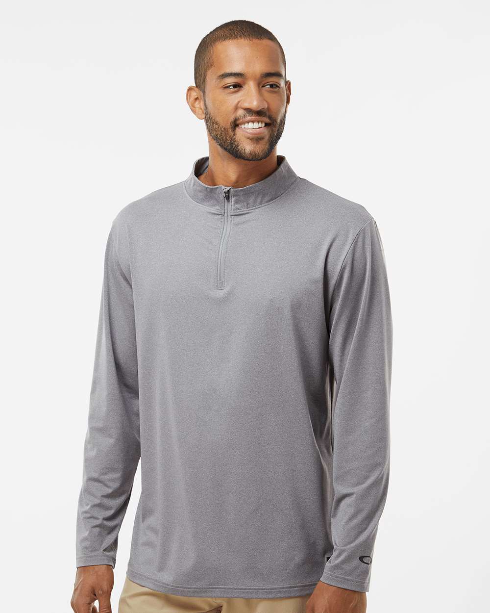 Men's Team Issue Podium Quarter-Zip Pullover - OnModelFront - B09287583 - New Granite Heather