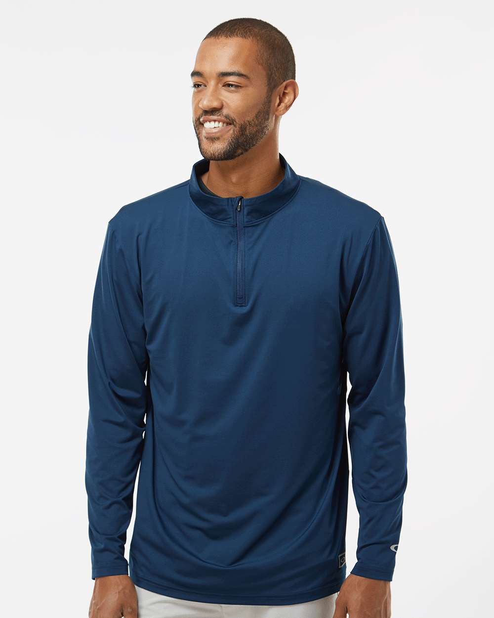 Men's Team Issue Podium Quarter-Zip Pullover - OnModelFront - B09287653 - Team Navy