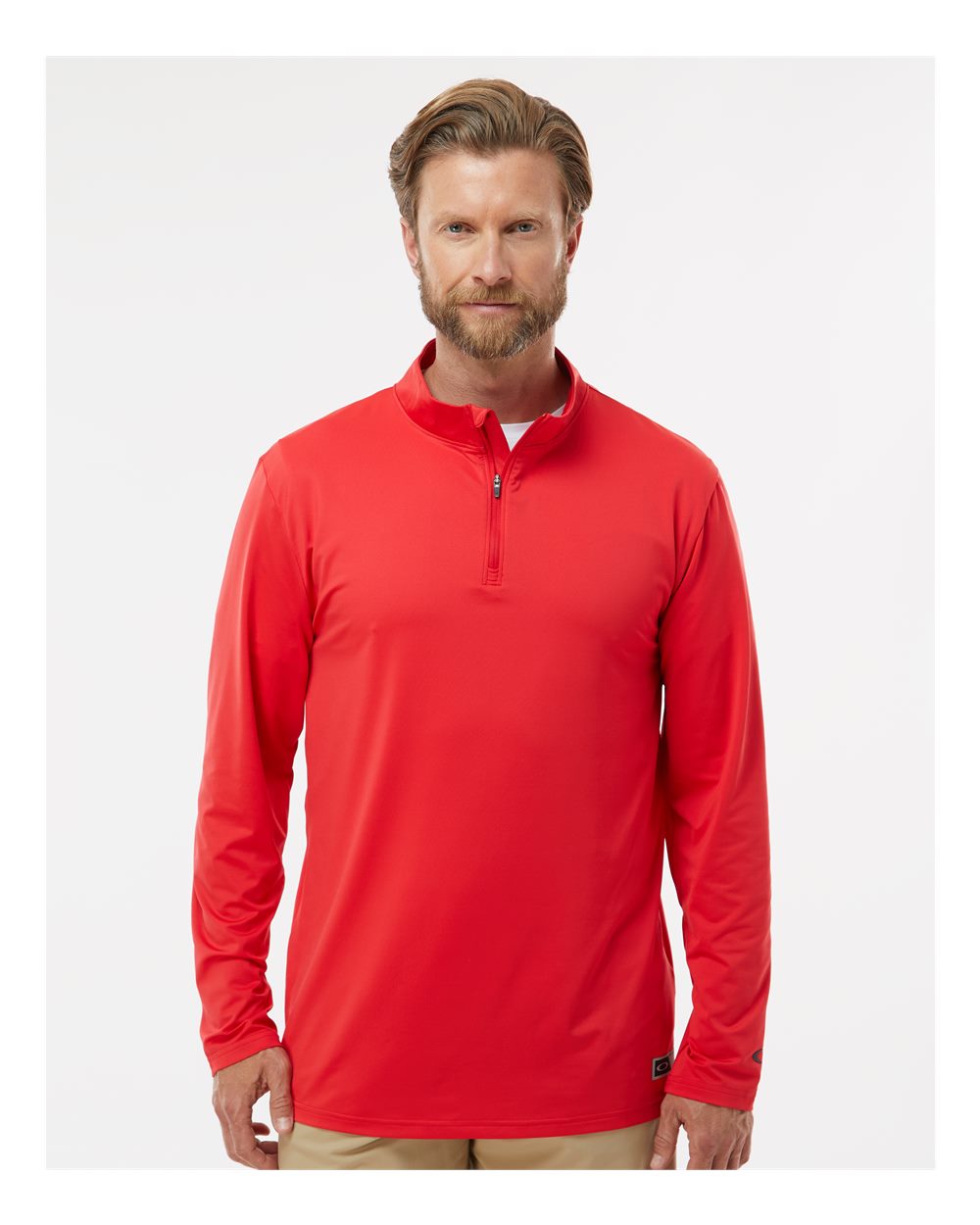 Men's Team Issue Podium Quarter-Zip Pullover - OnModelFront - B09287703 - Team Red