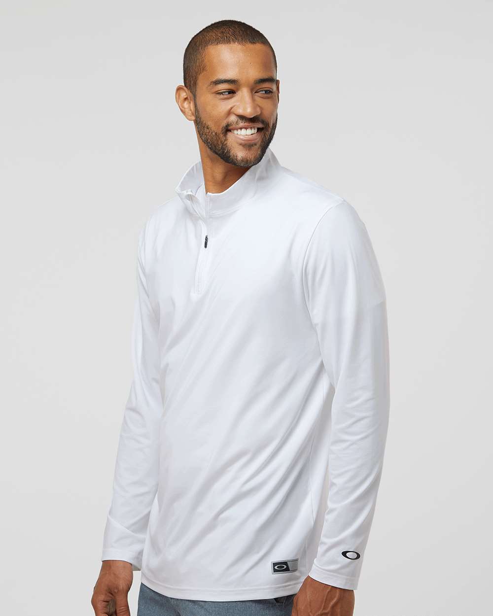Men's Team Issue Podium Quarter-Zip Pullover - OnModelSide - B09287003 - White