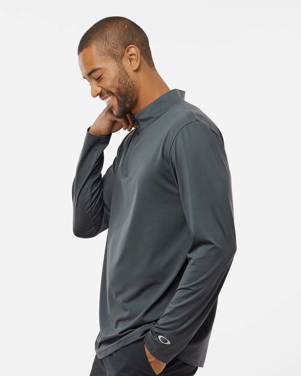 Men's Team Issue Podium Quarter-Zip Pullover - OnModelSide - B09287093 - Forged Iron