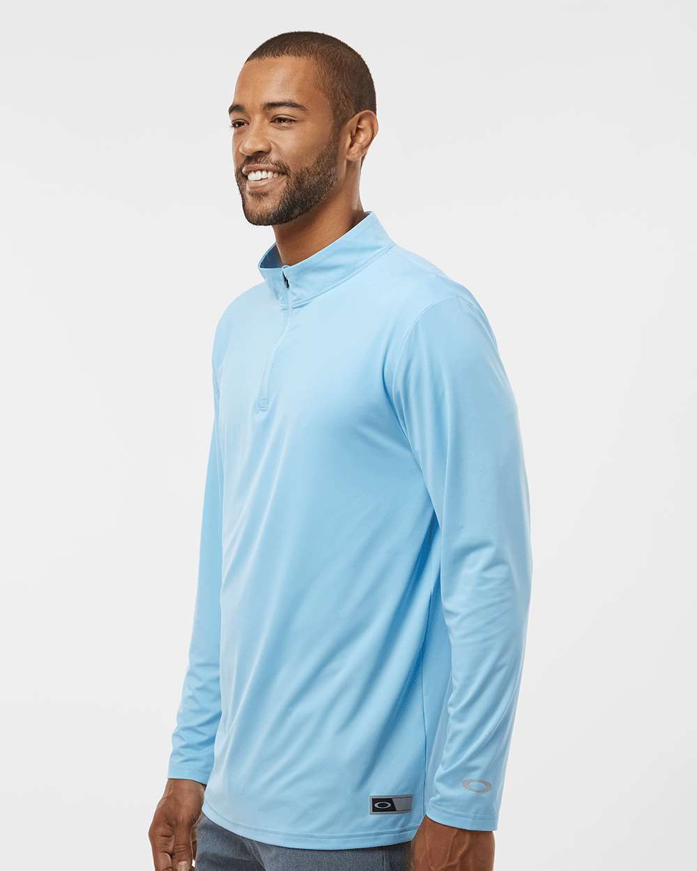 Men's Team Issue Podium Quarter-Zip Pullover - OnModelSide - B09287263 - Carolina Blue