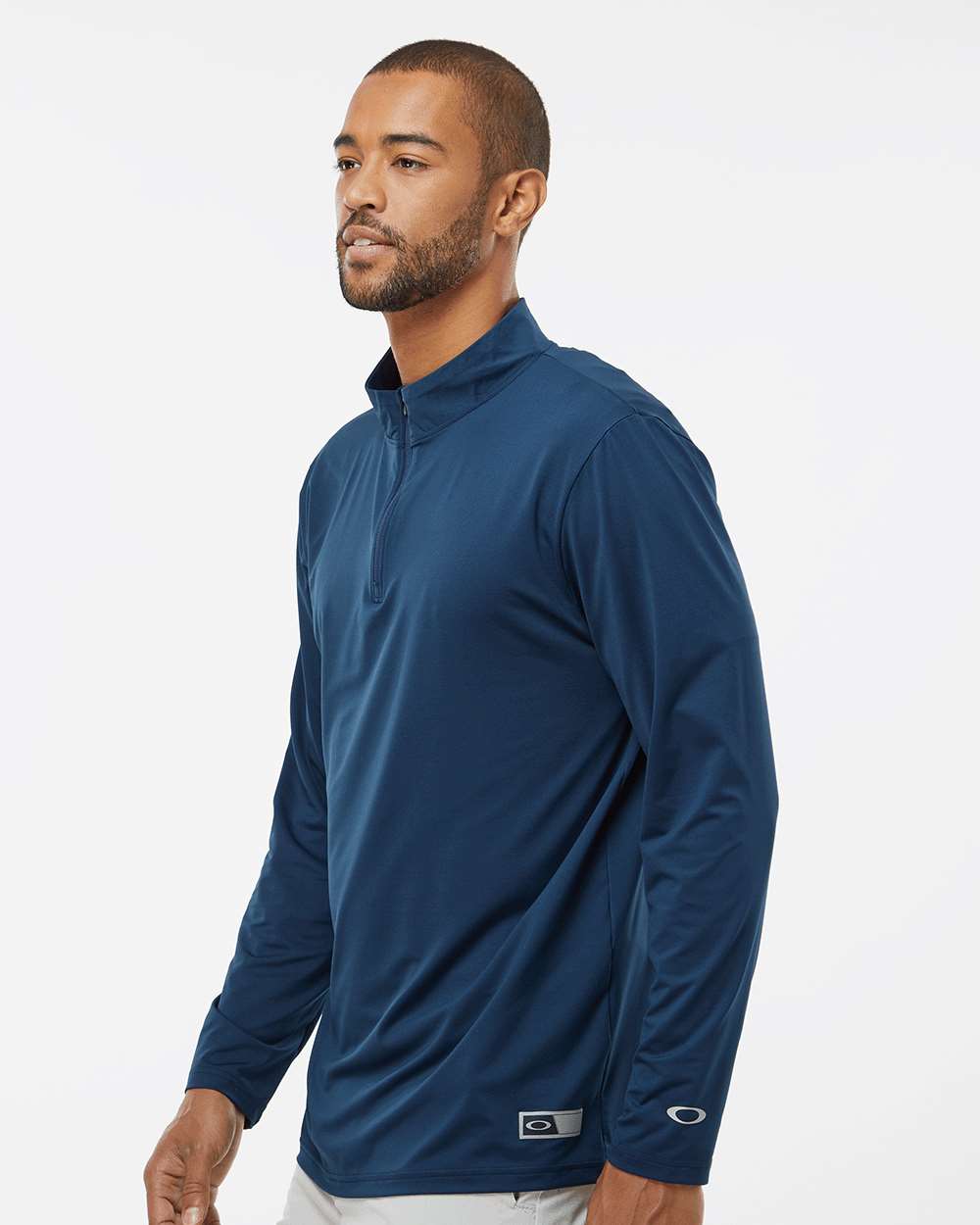 Men's Team Issue Podium Quarter-Zip Pullover - OnModelSide - B09287653 - Team Navy