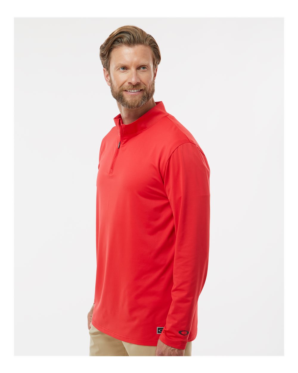 Men's Team Issue Podium Quarter-Zip Pullover - OnModelSide - B09287703 - Team Red