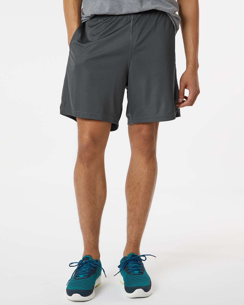 Unisex Team Issue Hydrolix 7" Shorts with Drawcord - OnModelFront - B14787113 - Forged Iron