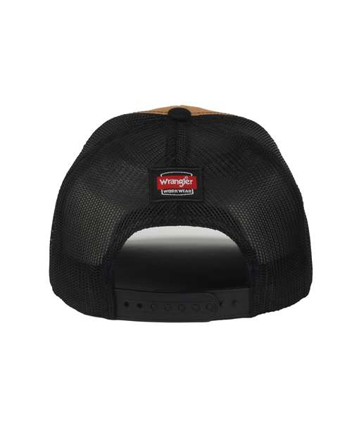 Wrangler Workwear Trucker Cap - Back - B330E5360 - Brown/ Black/ Black