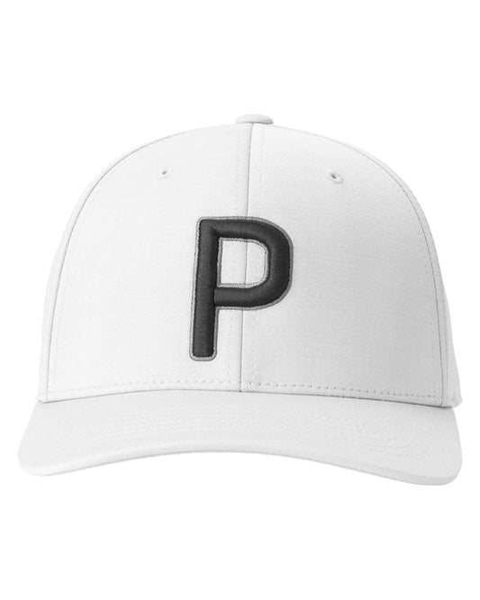 P Snapback Golf Cap - Front - B14846000 - Bright White