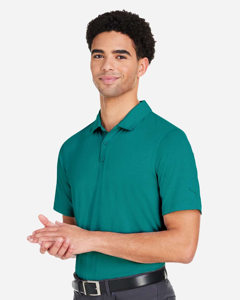 Men's Bandon Polo - OnModelSide - B20646543 - Green Lagoon
