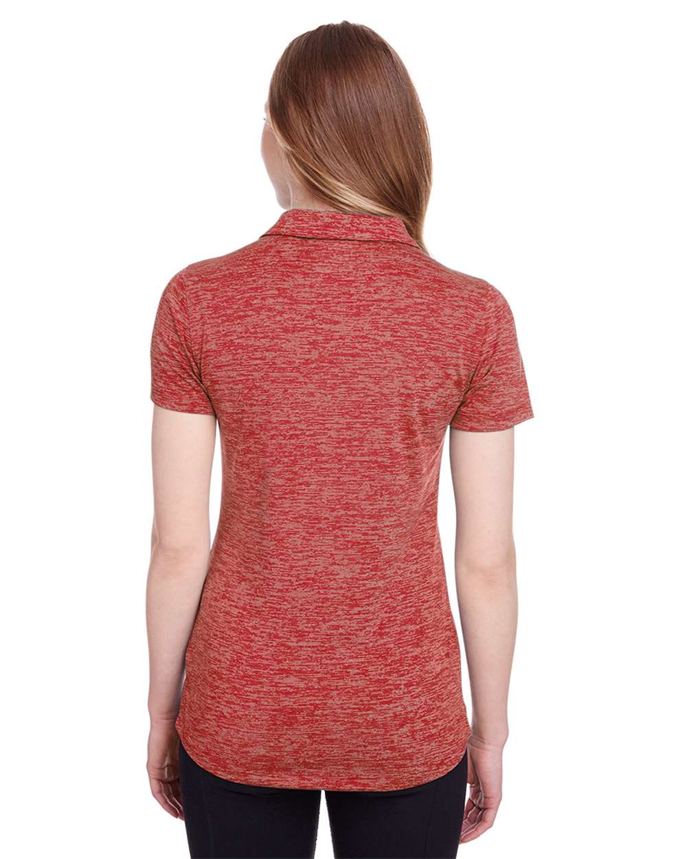 Women's Icon Heather Polo - OnModelBack - B17546702 - High Risk Red