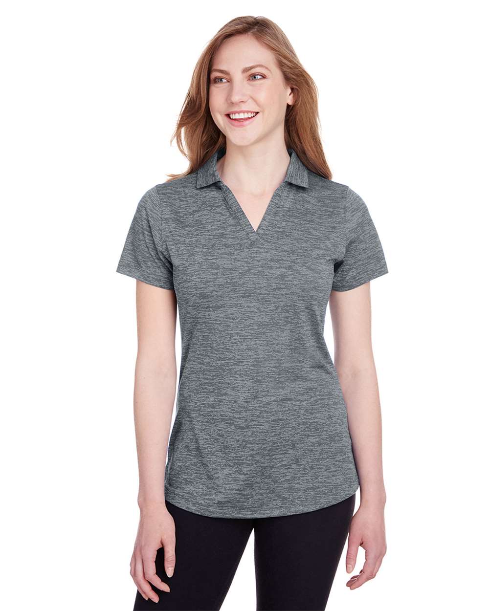 Women's Icon Heather Polo - OnModelFront - B17546092 - Quiet Shade