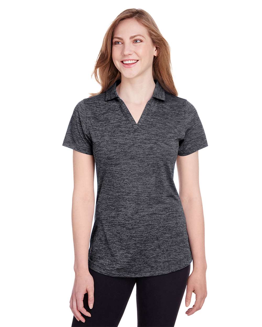 Women's Icon Heather Polo - OnModelFront - B17546502 - Puma Black