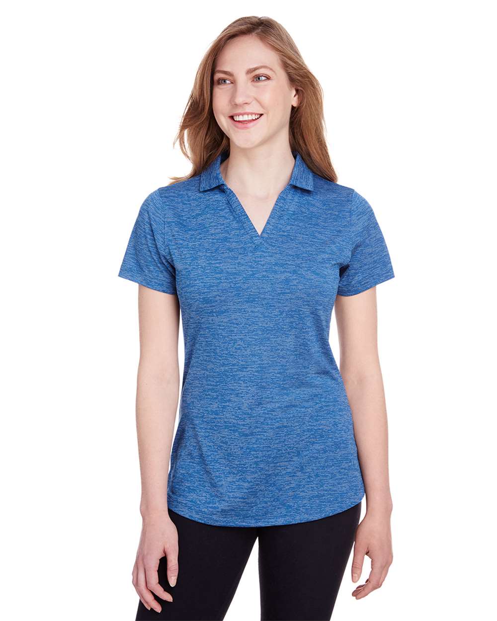 Women's Icon Heather Polo - OnModelFront - B17546752 - Lapis Blue