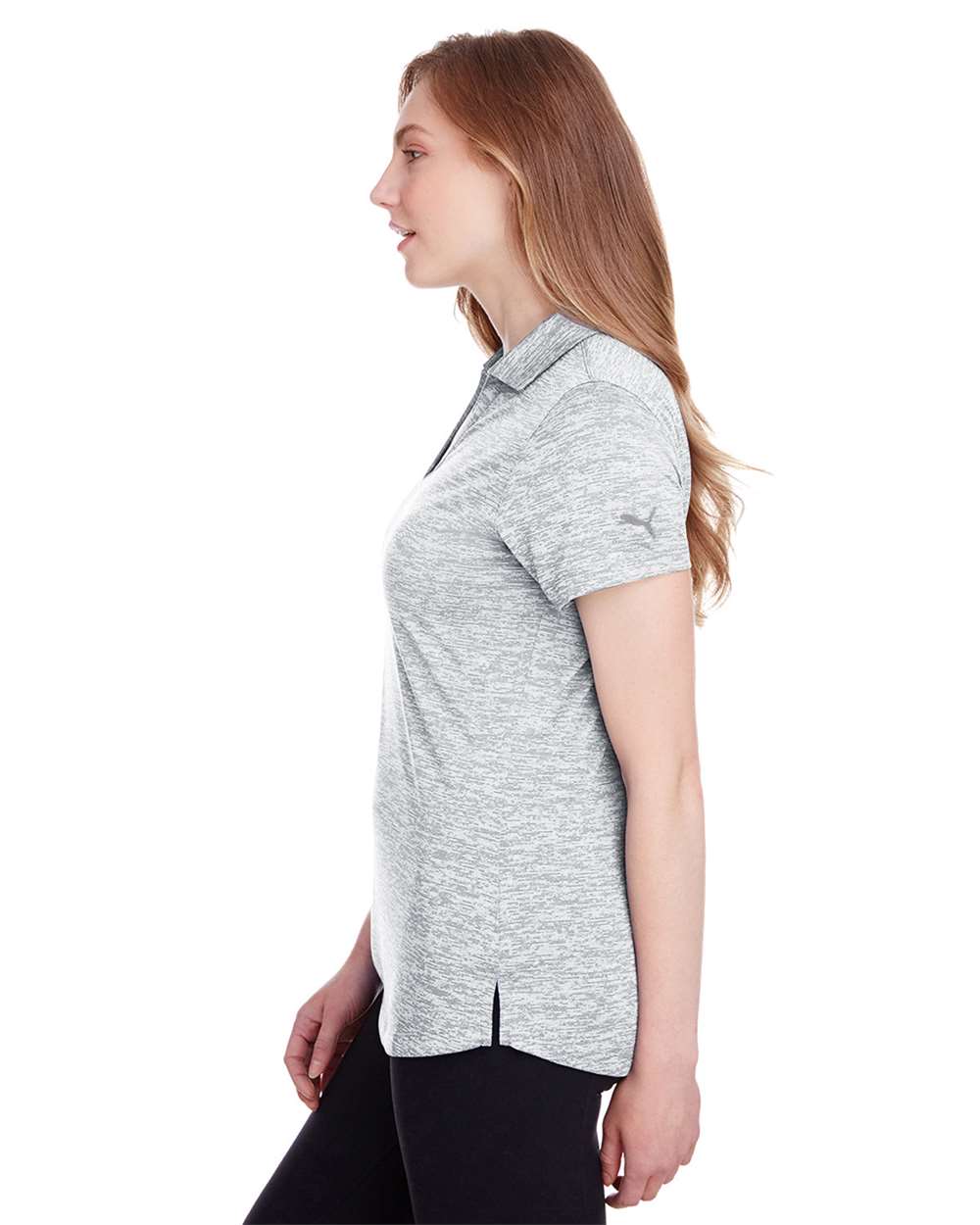 Women's Icon Heather Polo - OnModelSide - B17546002 - Bright White