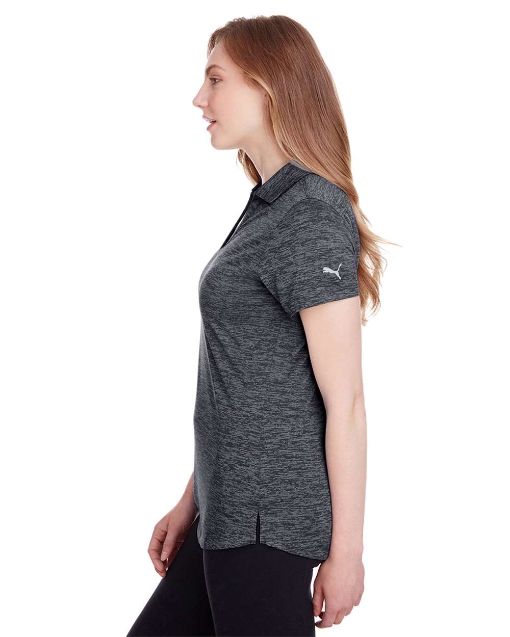 Women's Icon Heather Polo - OnModelSide - B17546502 - Puma Black
