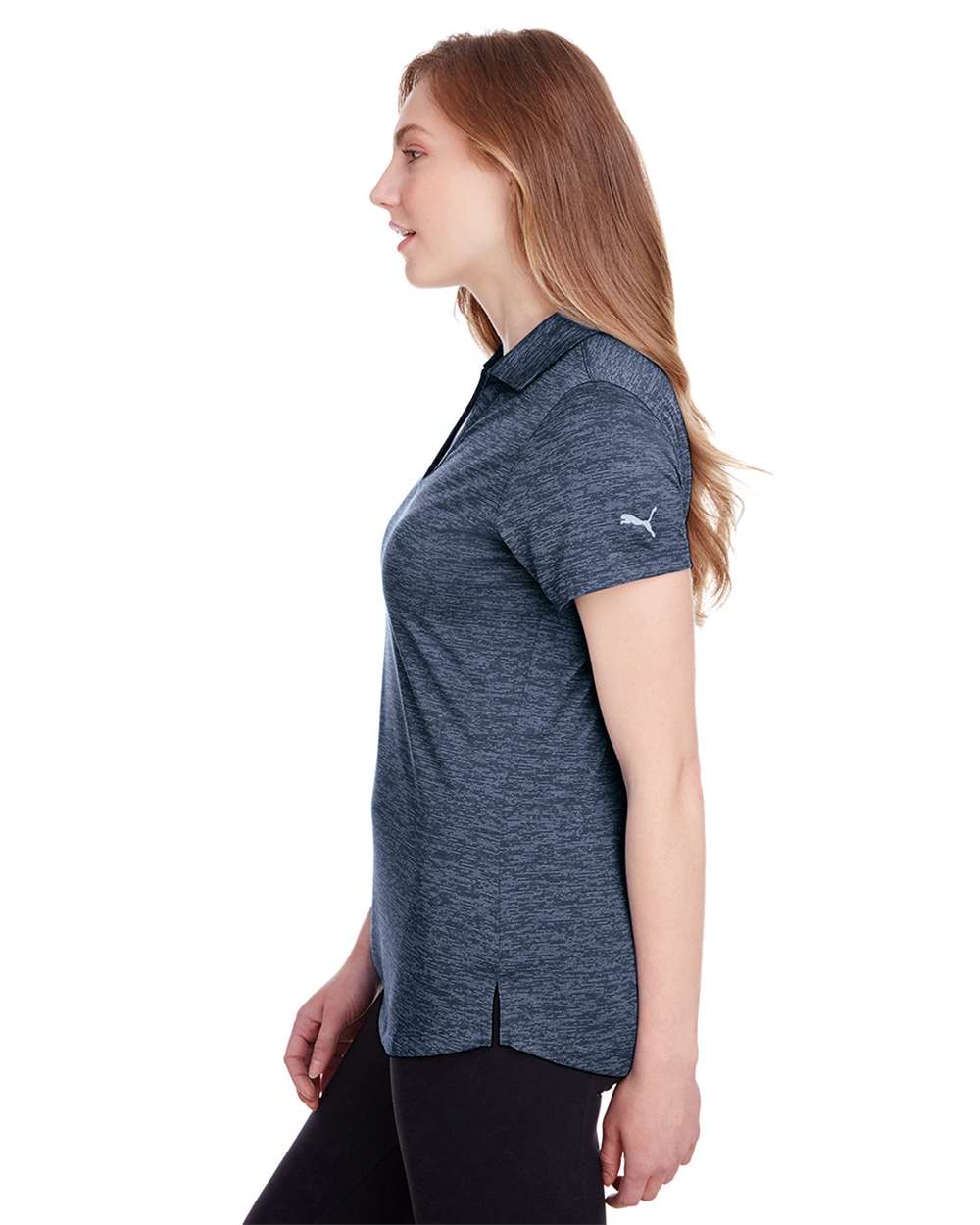 Women's Icon Heather Polo - OnModelSide - B17546592 - Peacoat