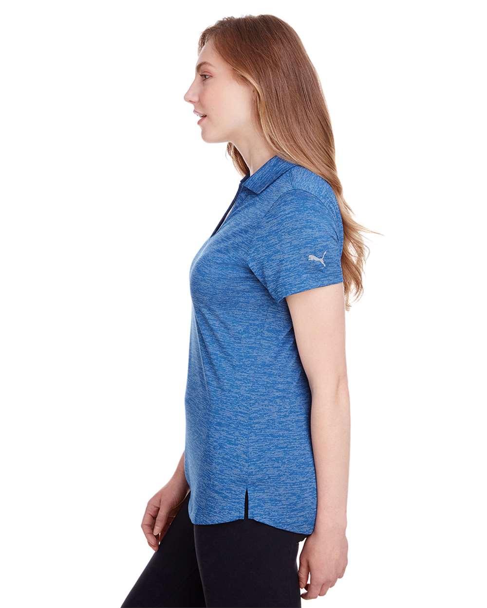 Women's Icon Heather Polo - OnModelSide - B17546752 - Lapis Blue