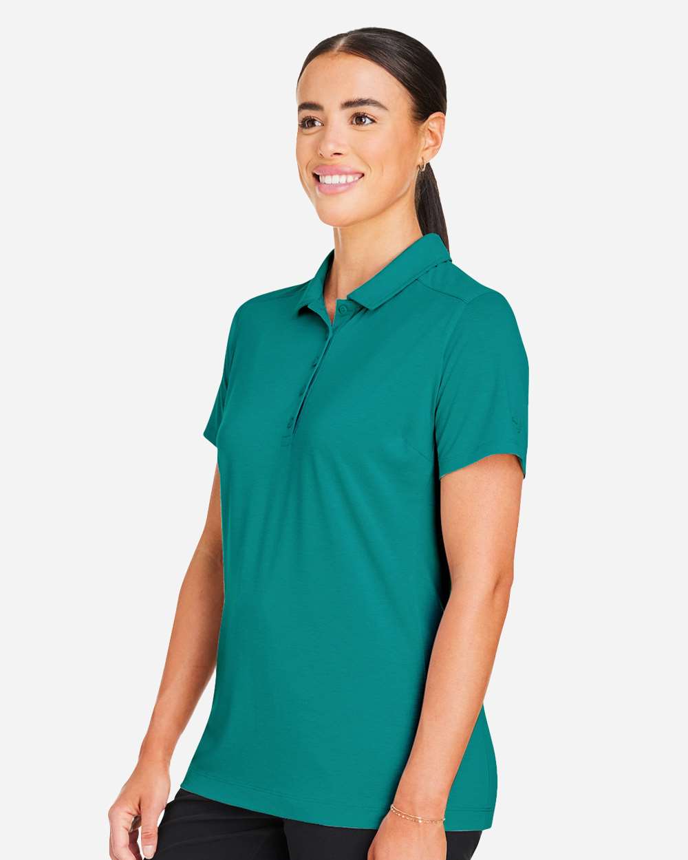 Women's Bandon Polo - OnModelSide - B20746543 - Green Lagoon
