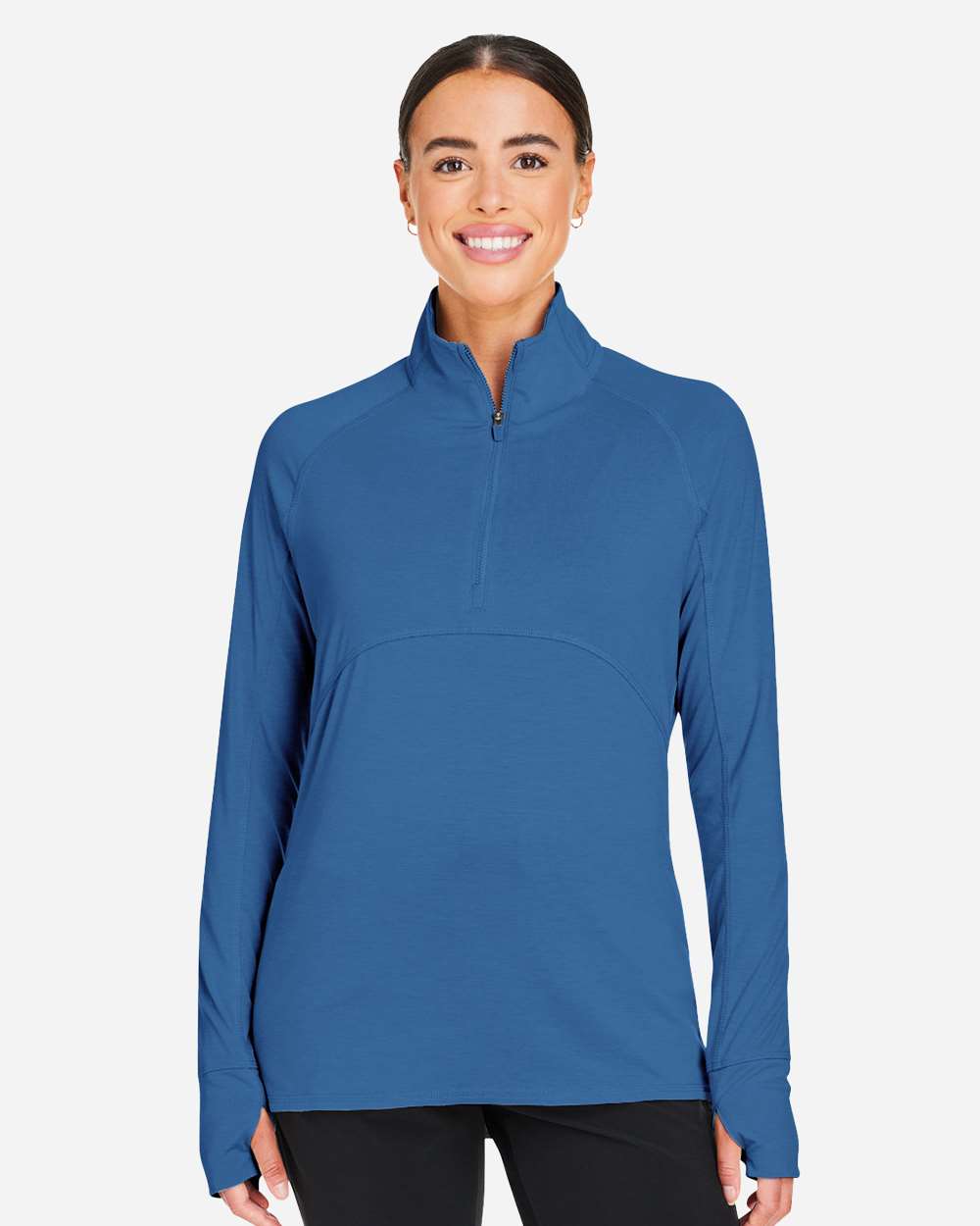 Women's Bandon Quarter-Zip Pullover - OnModelFront - B20946103 - Lake Blue