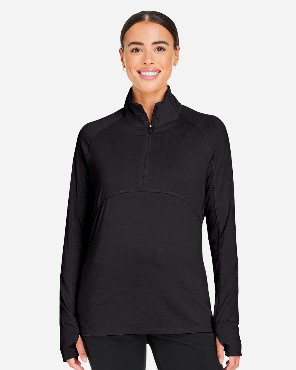 Women's Bandon Quarter-Zip Pullover - OnModelFront - B20946503 - Puma Black