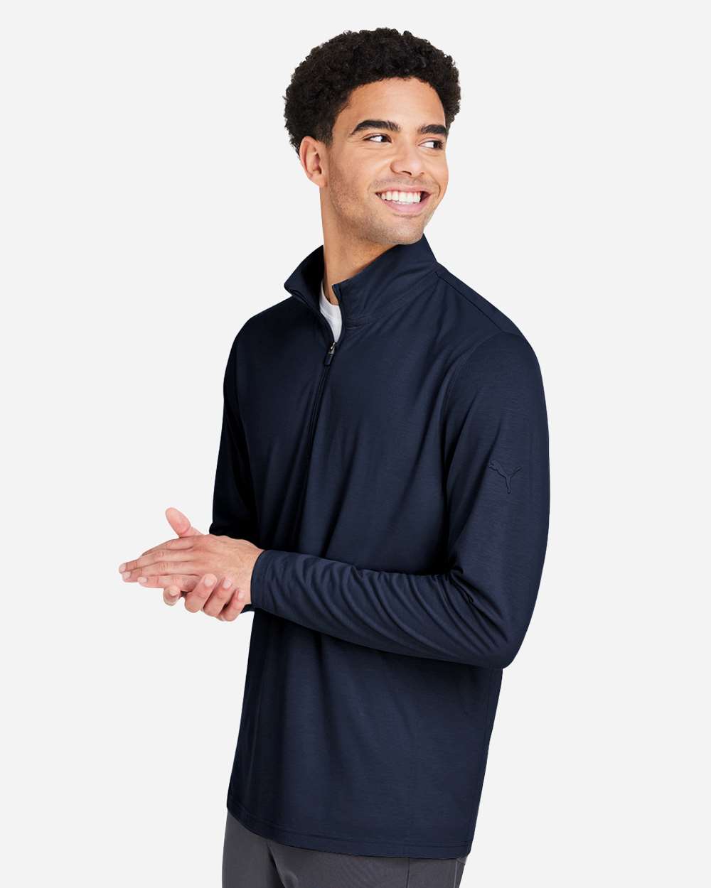 Men's Bandon Quarter-Zip Pullover - OnModelSide - B20846113 - Navy Blazer