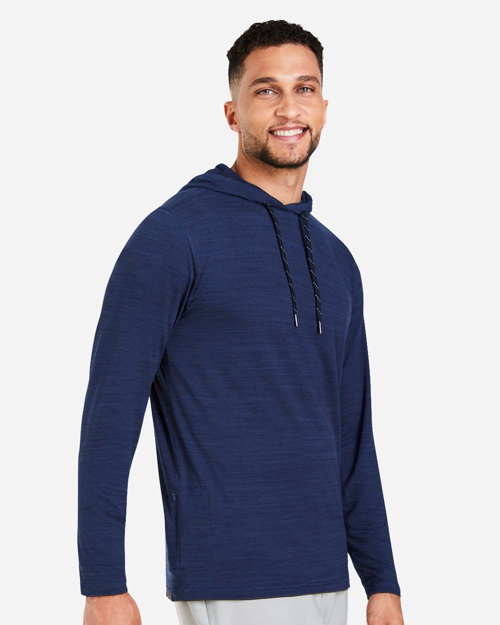 Men's Cloudspun Grylbl Hooded Pullover - OnModelSide - B15346103 - Navy Blazer Heather
